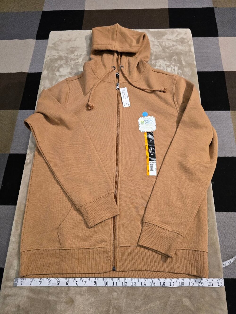 NWT George Men's Full-Zip Fleece Hoodie - Brown-Tawny - Size M (Medium)